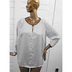 Marina‎ Rinaldi Black White Blouse sz 16
